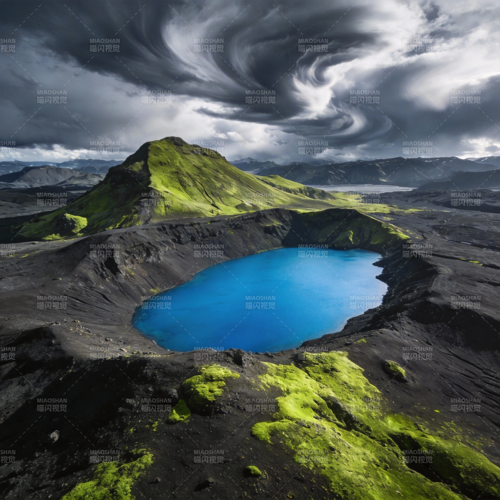 火山湖奇景图片