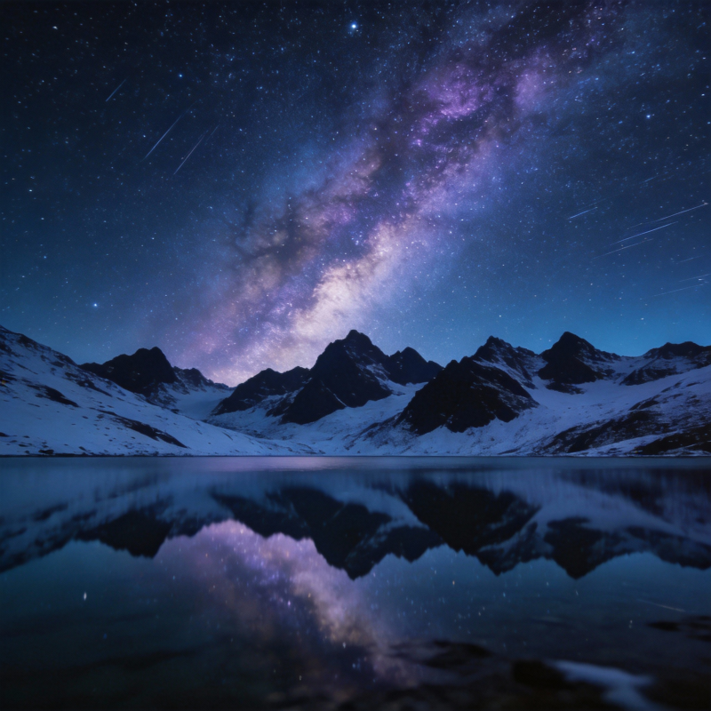 星河映雪峰图片