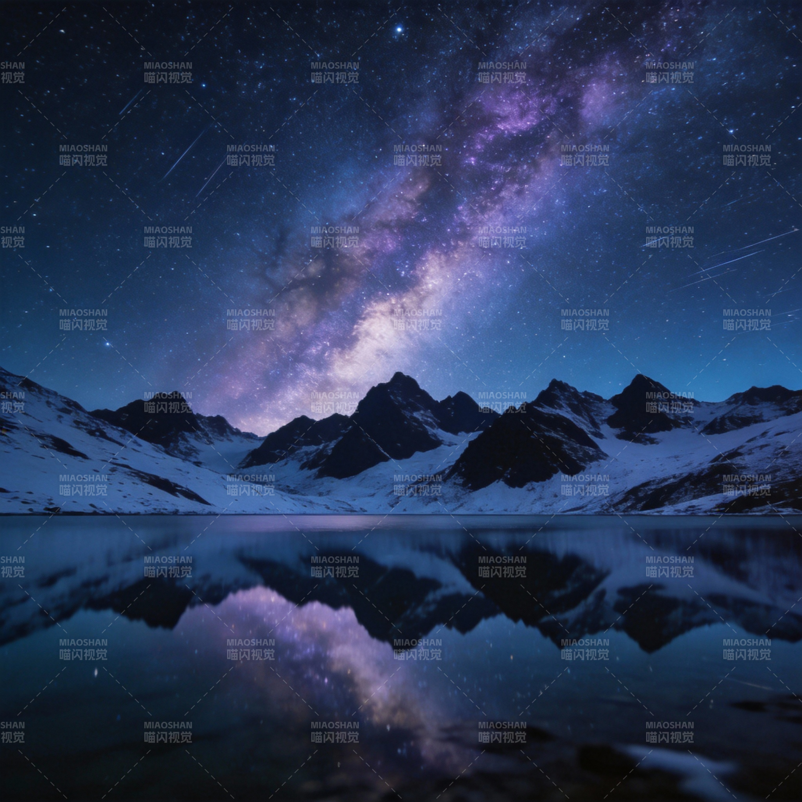 星河映雪峰图片