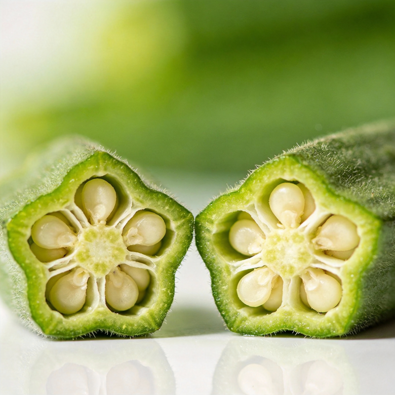 秋葵切面特写图片