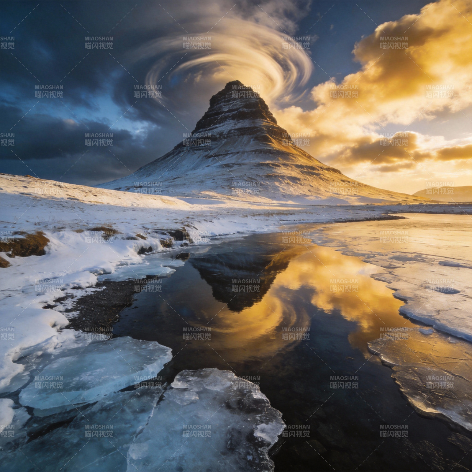 冰川倒影奇景图片