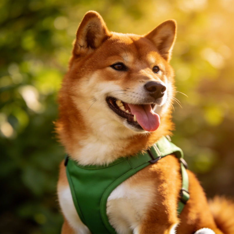 柴犬微笑迎阳光图片