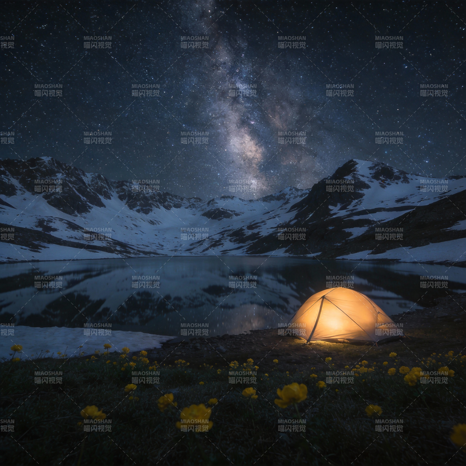 星空下的帐篷图片