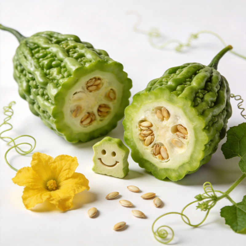 苦瓜切片与花朵图片