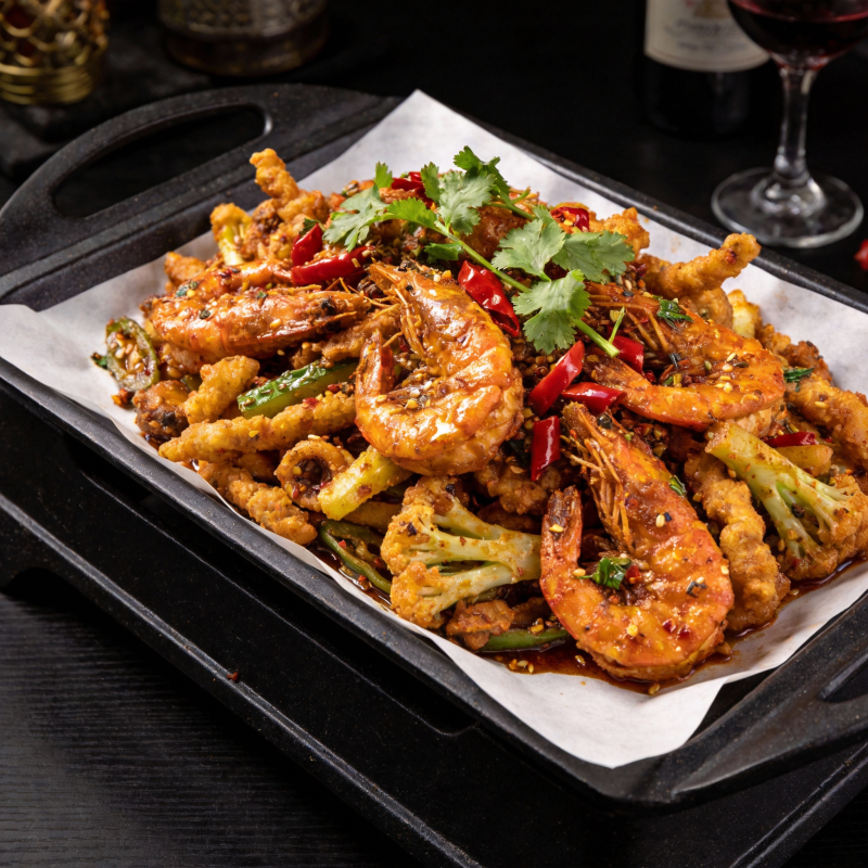 香辣海鲜拼盘图片