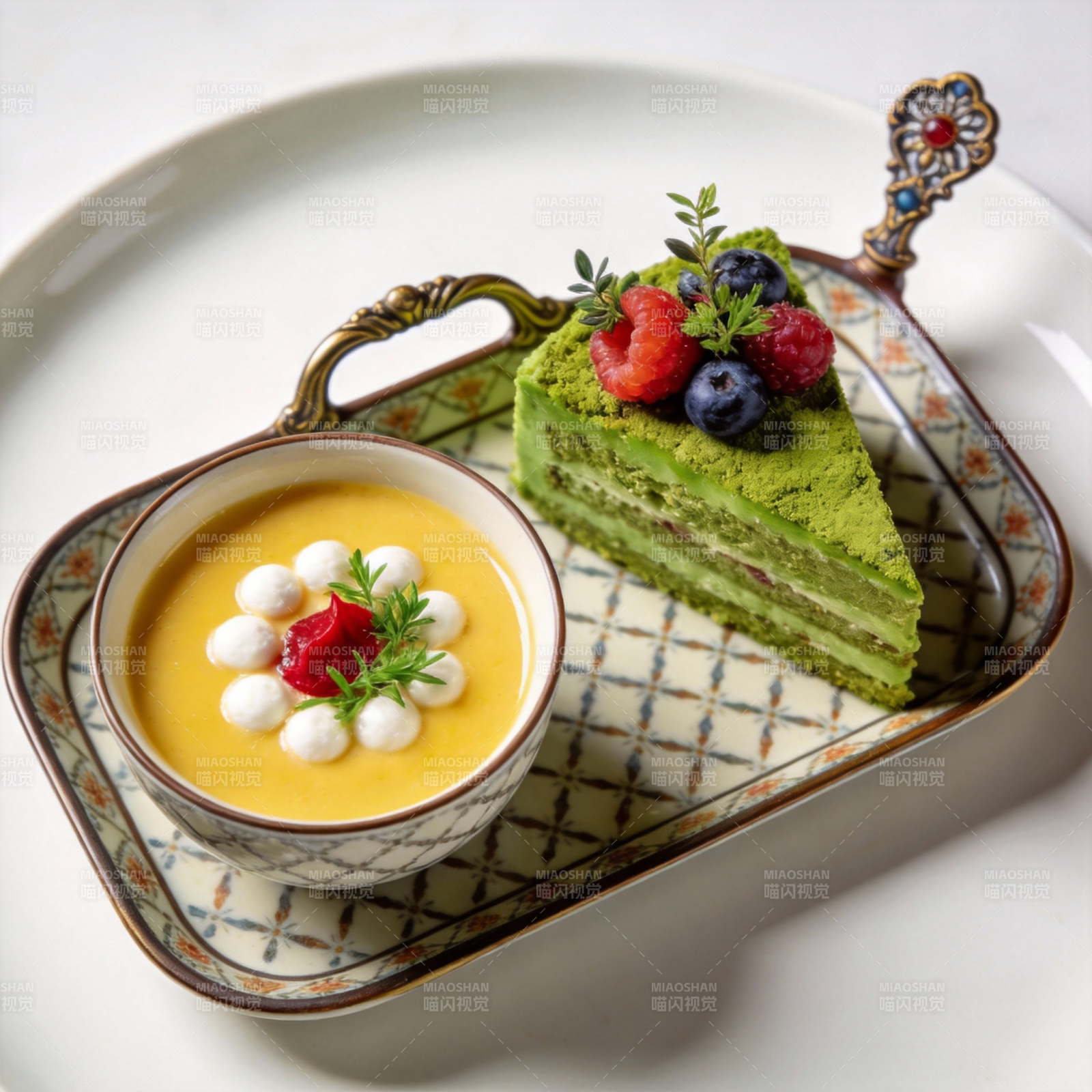 抹茶蛋糕与甜品图片