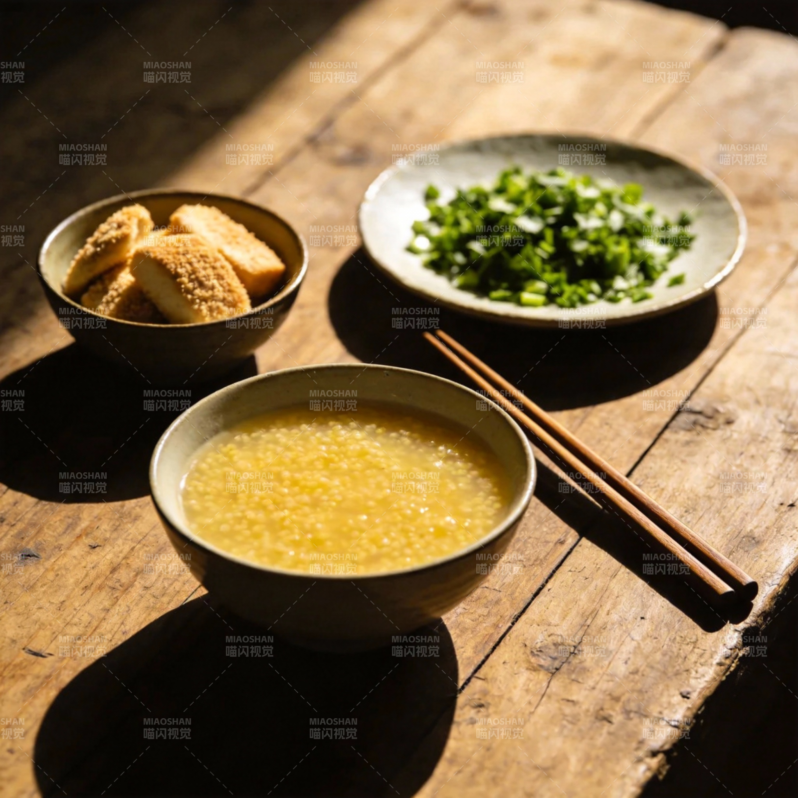 一碗粥配小菜图片