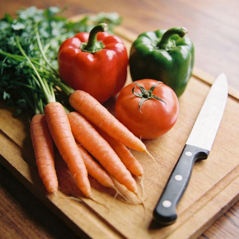 新鲜蔬菜切配准备图片