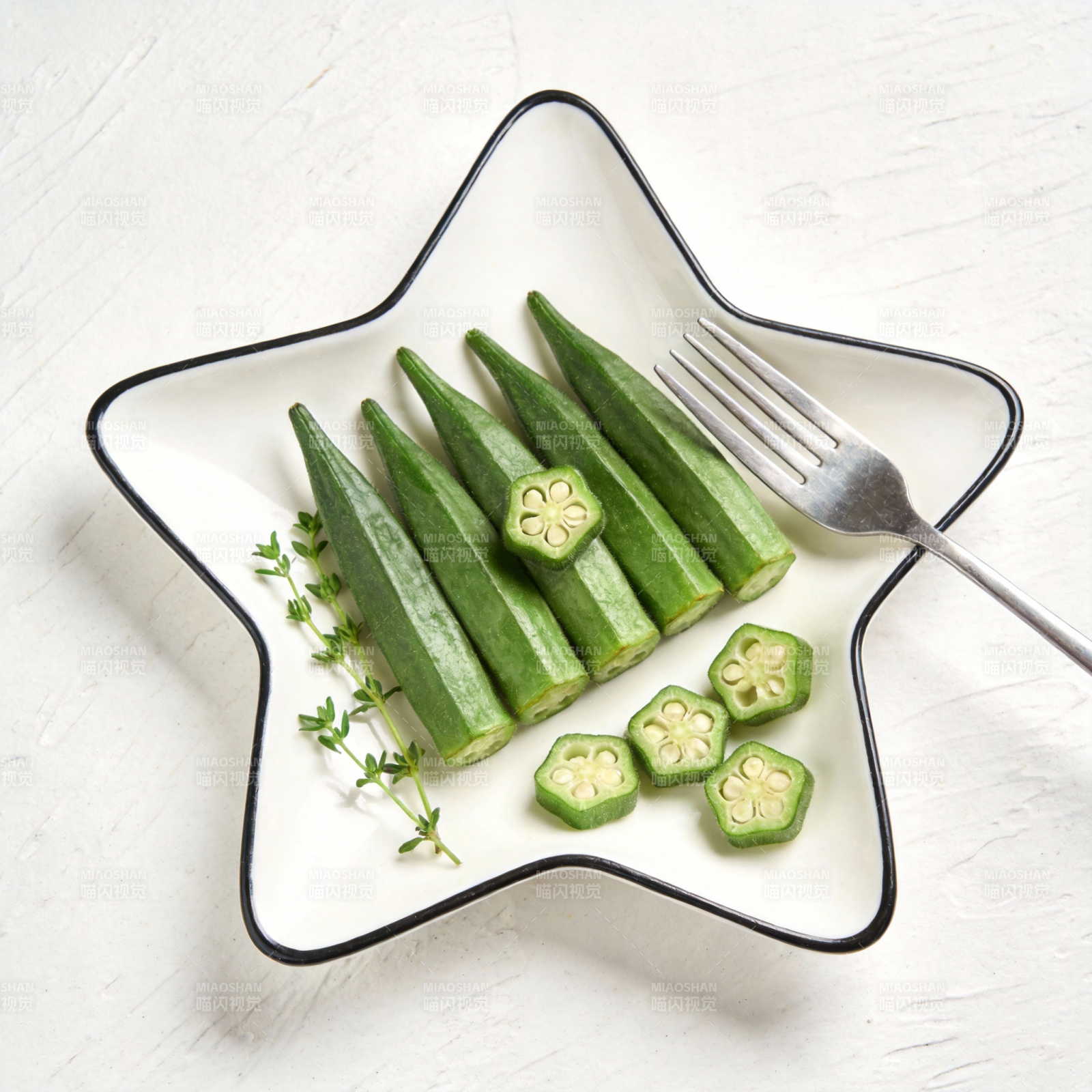 秋葵星盘摆盘图片