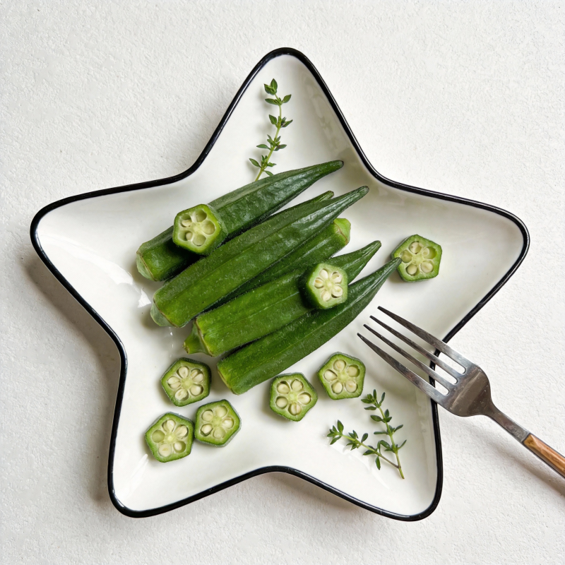 秋葵星盘摆盘图片