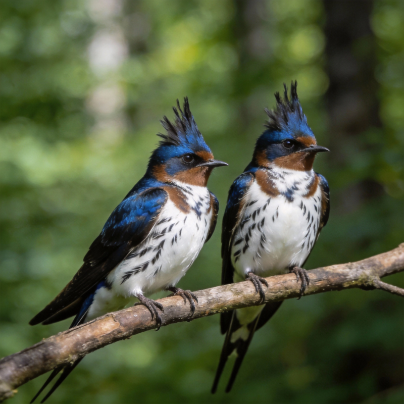 树燕双栖枝头图片