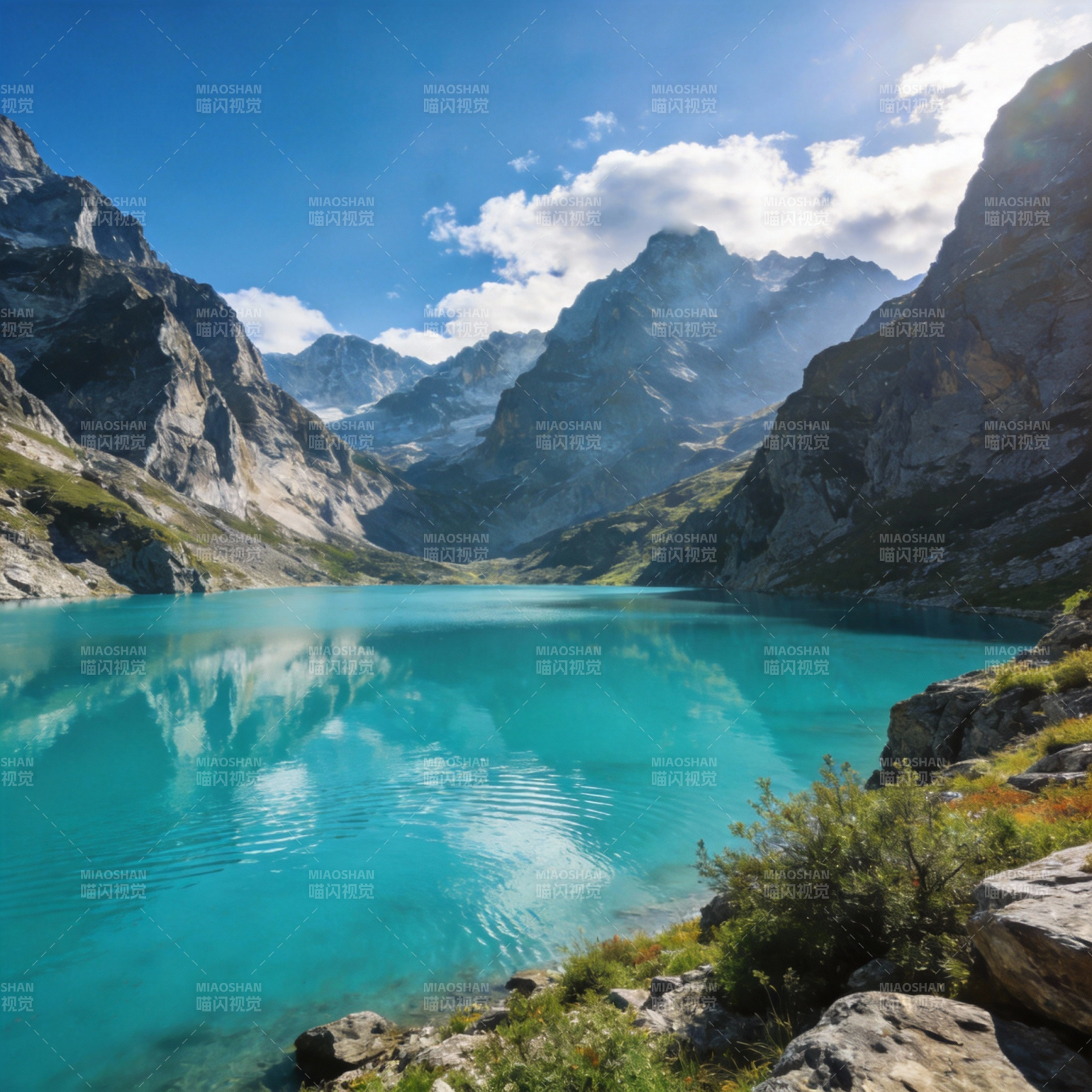 碧湖映山 静谧如画图片