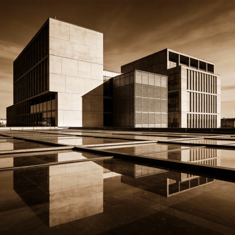 现代建筑倒影图片