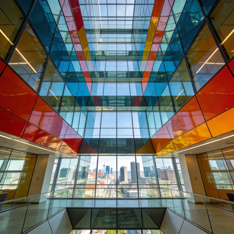 彩色玻璃天窗大厅图片