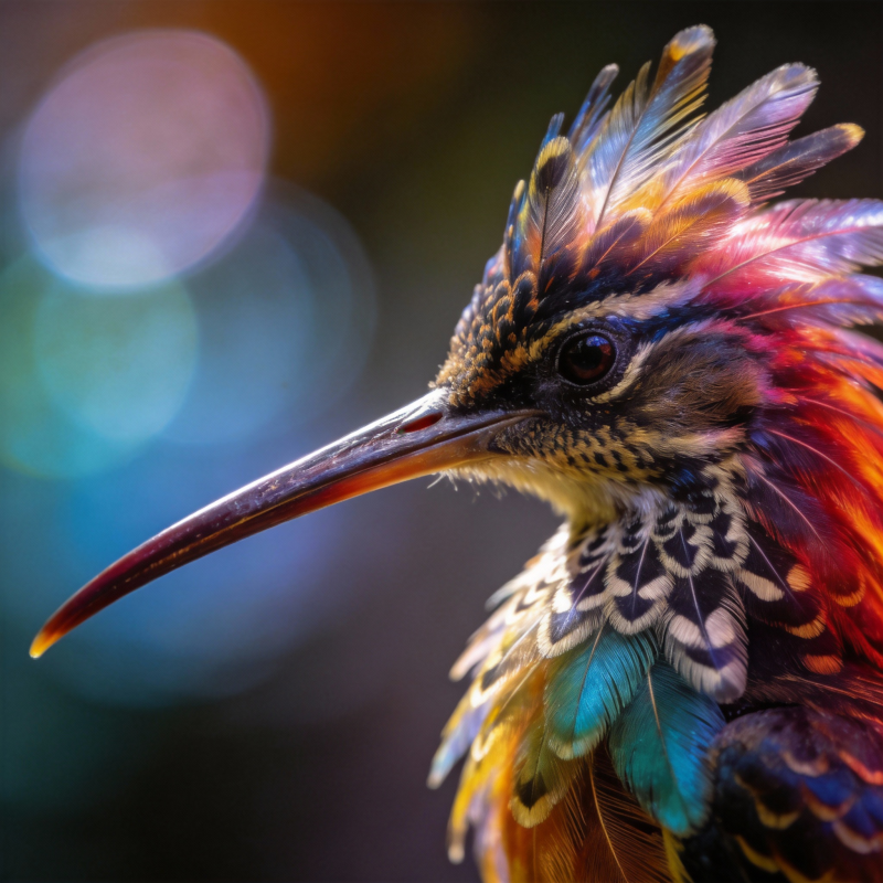 彩羽长喙鸟图片