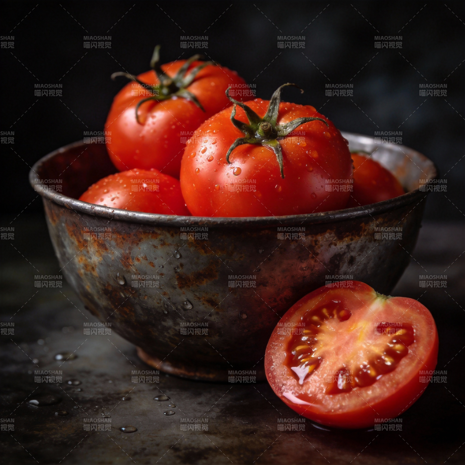 鲜红番茄静物图图片