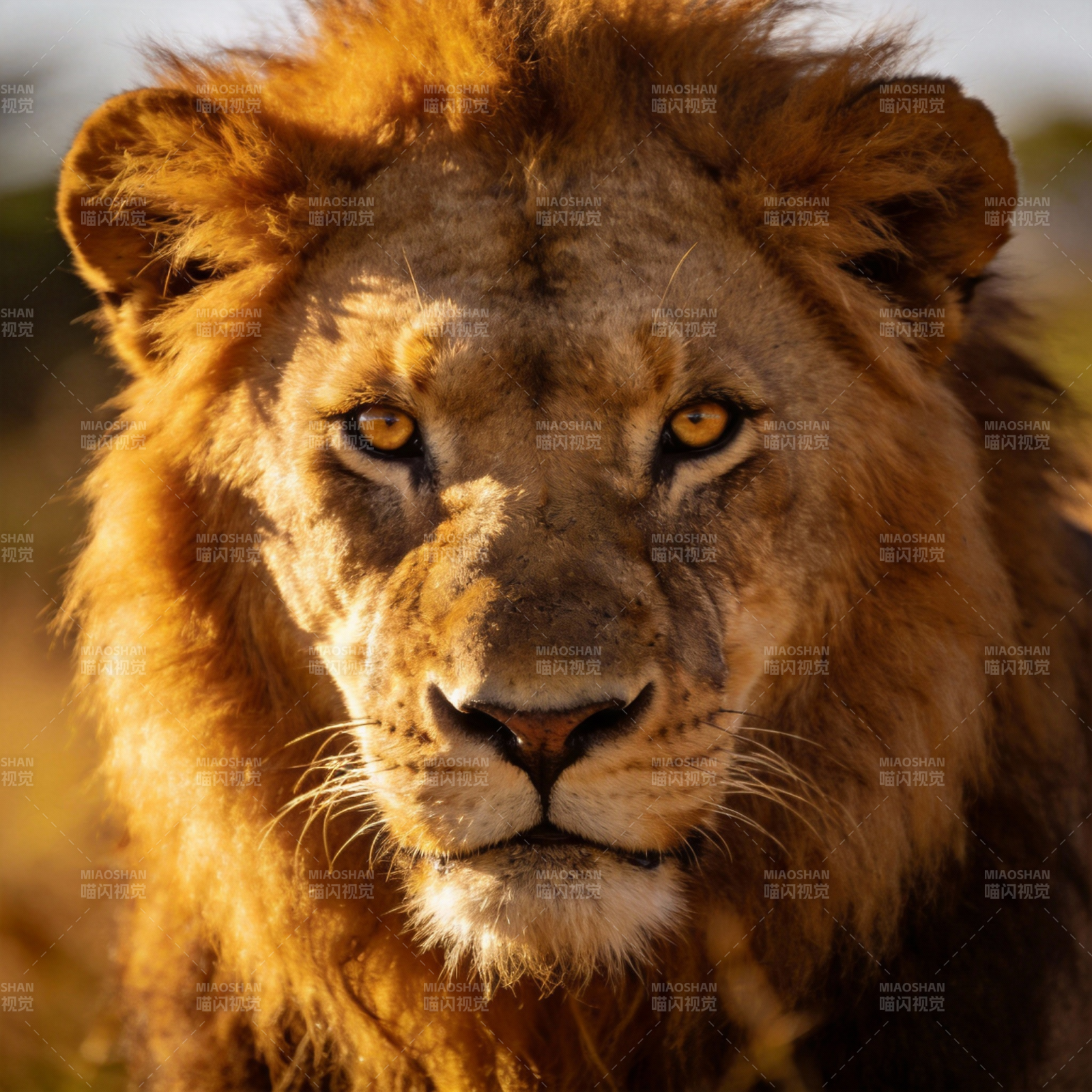 雄狮凝视图片