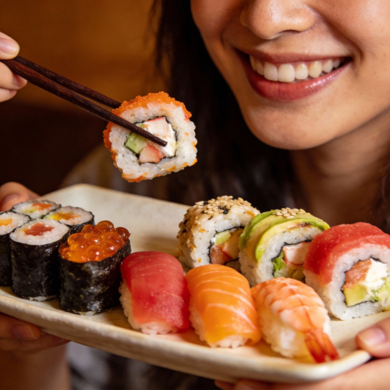 美味寿司 笑容满溢图片