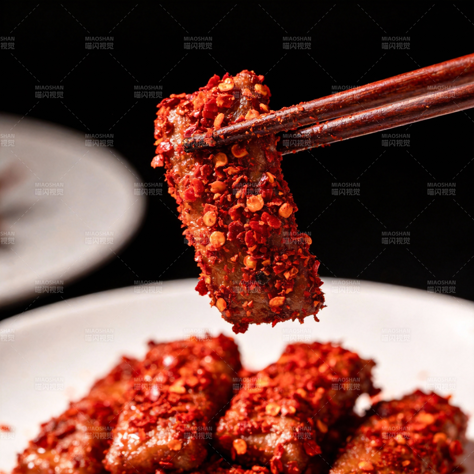 辣味肉串特写图片