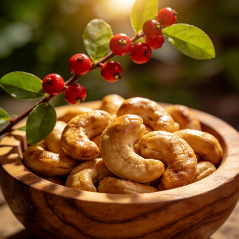 坚果与红果静谧相伴图片