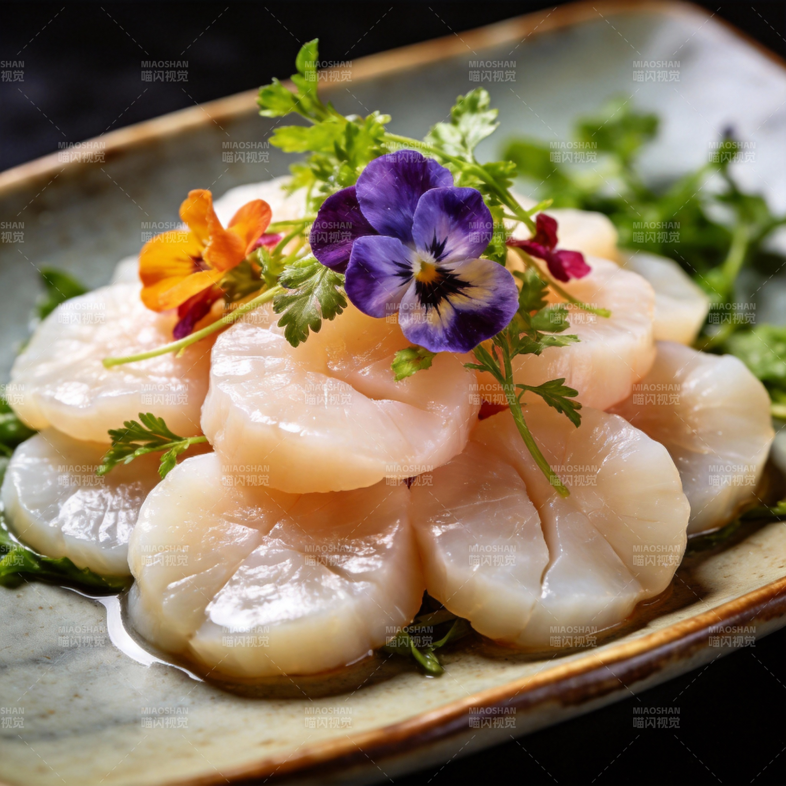 花饰鲜贝盘图片