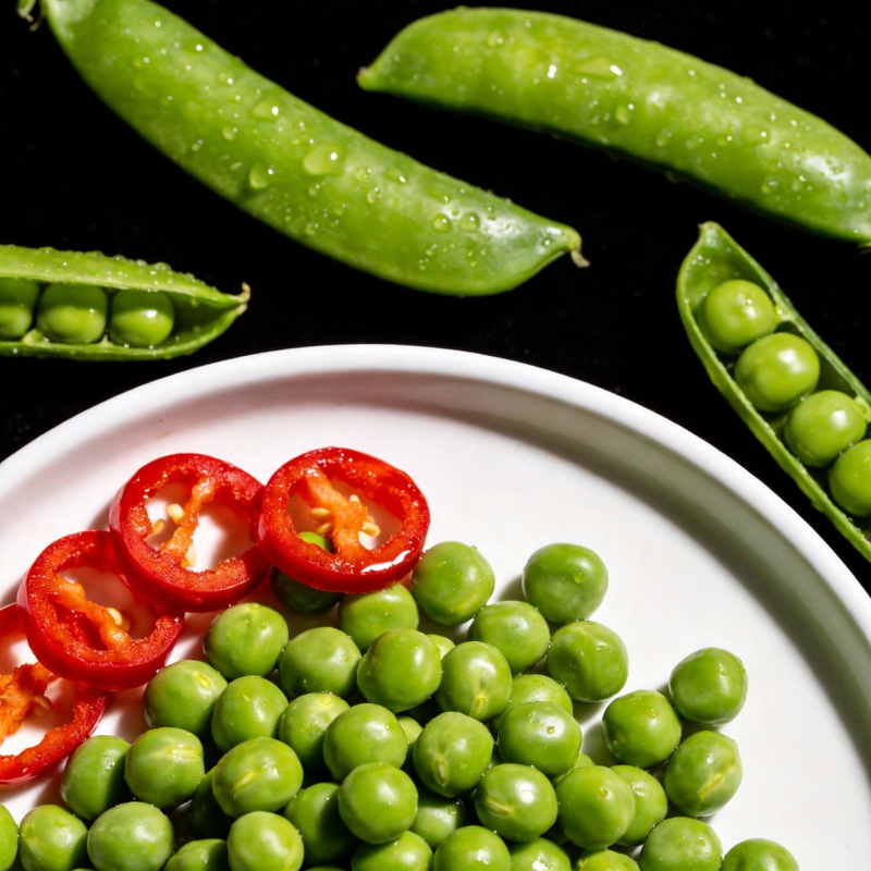 青豆配红椒圈图片