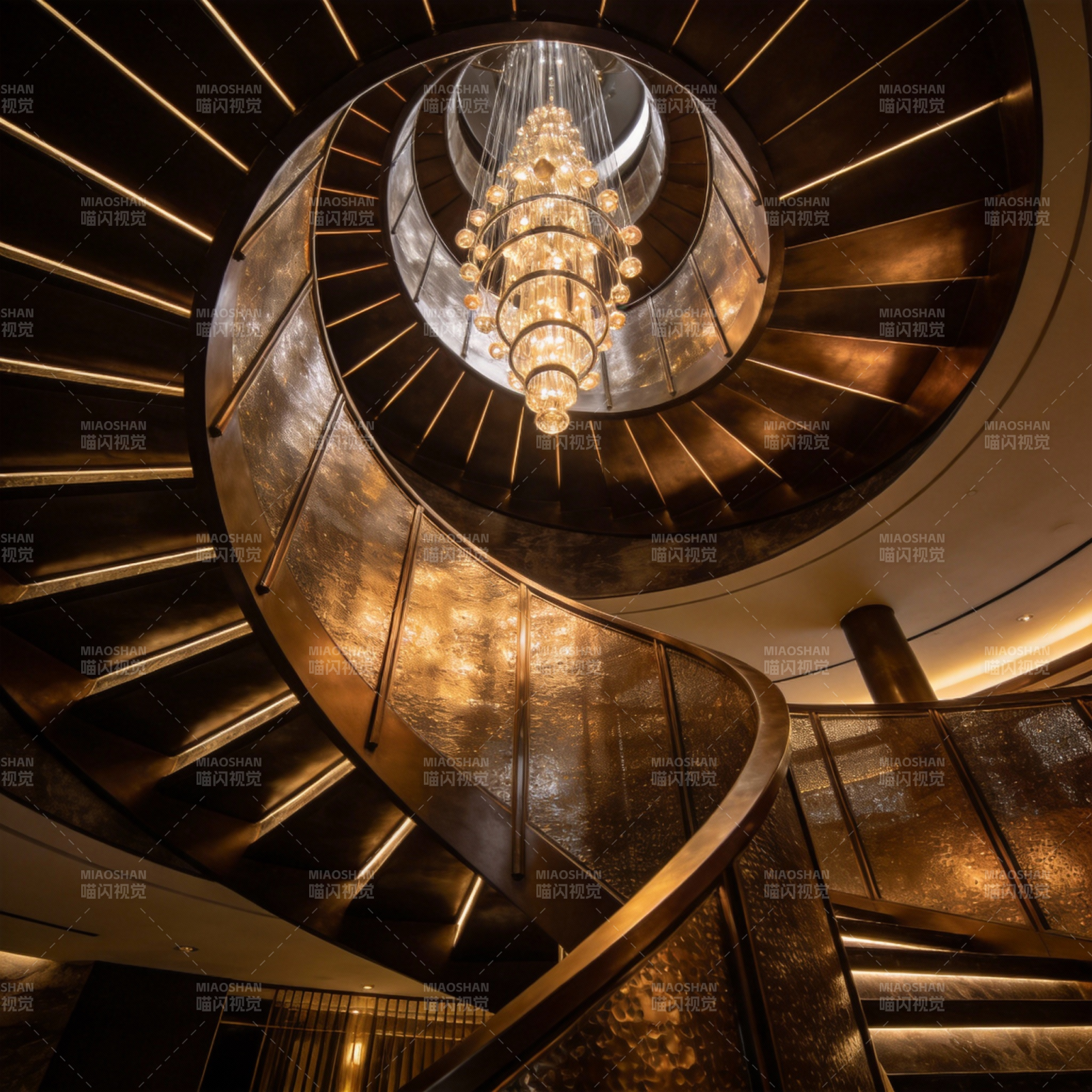 螺旋阶梯的华丽之光图片