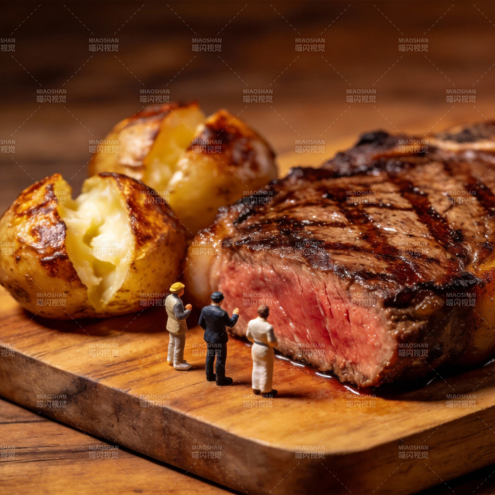 牛排与小人共舞图片