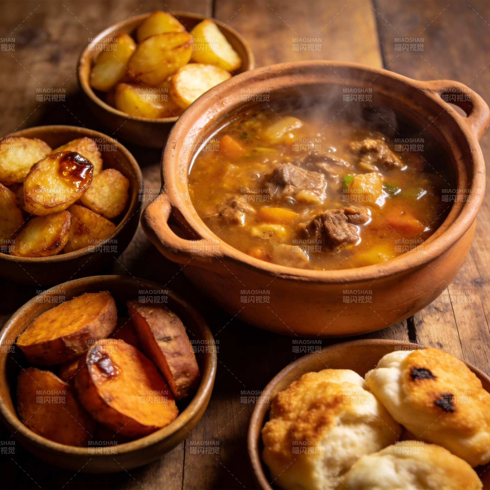 暖心炖菜配烤薯图片