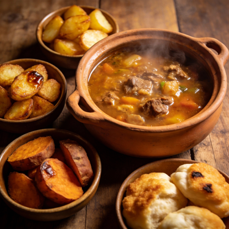 暖心炖菜配烤薯图片