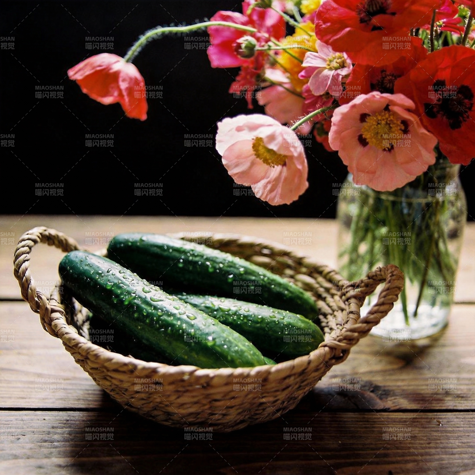 黄瓜与花的静谧时光图片