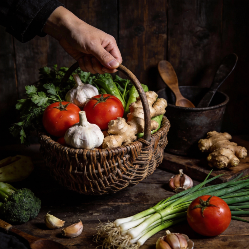 新鲜食材篮图片