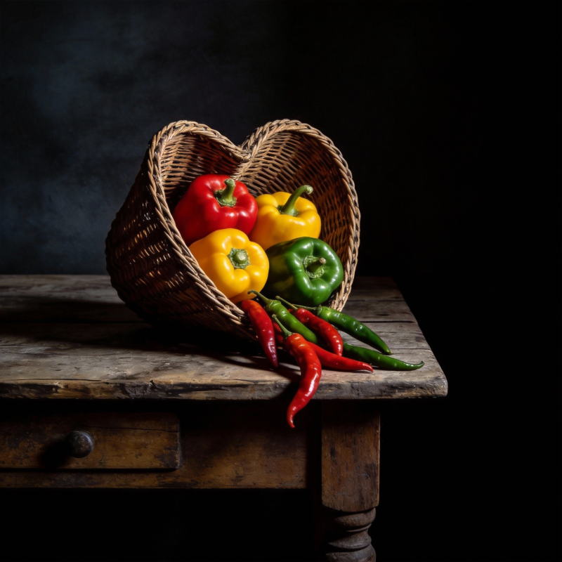 彩椒与红椒静物图片