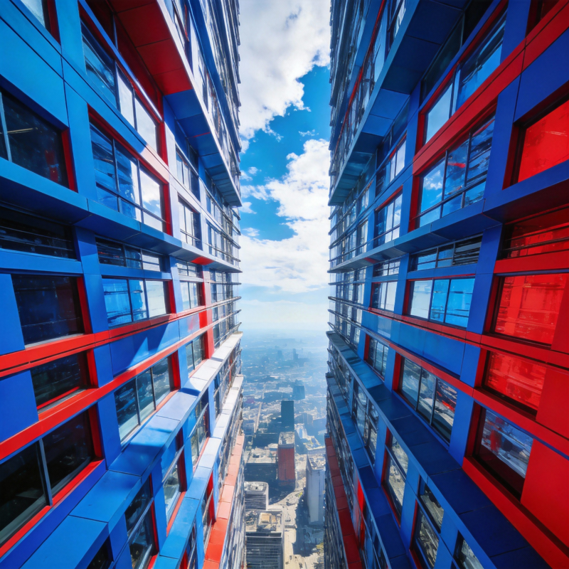 双塔对望 城市天际图片