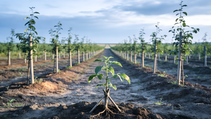 幼苗成行 绿意初现图片