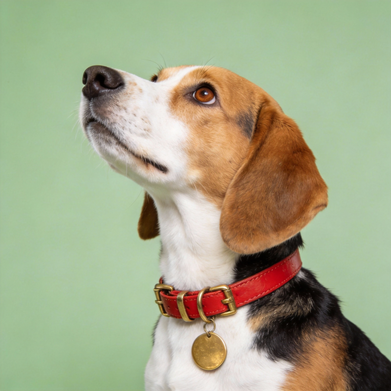 比格犬仰望远方图片