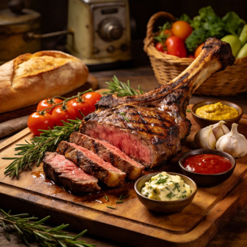烤羊排配香草酱图片