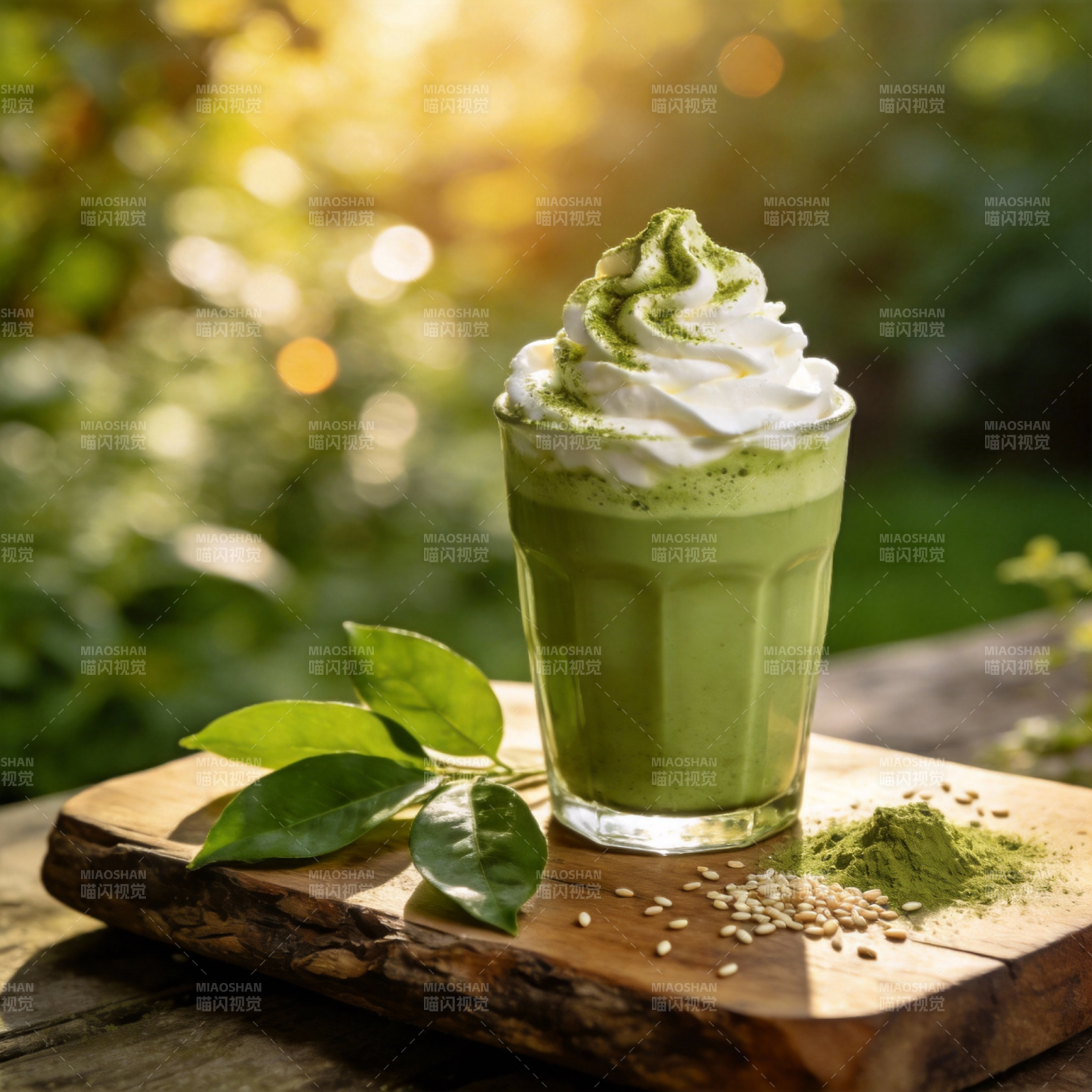 抹茶拿铁 清新自然图片