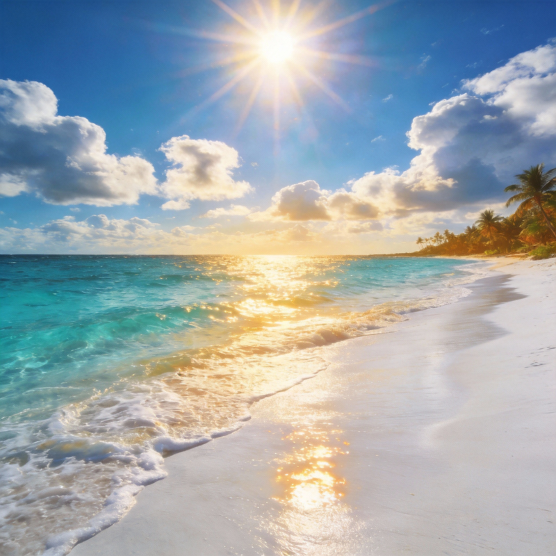 阳光沙滩海浪图片