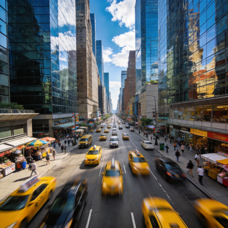 纽约街景 车水马龙图片