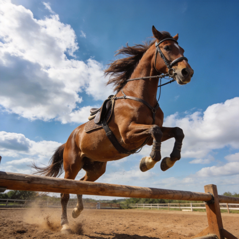骏马腾跃越障碍图片