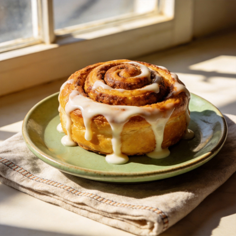 阳光下的肉桂卷图片