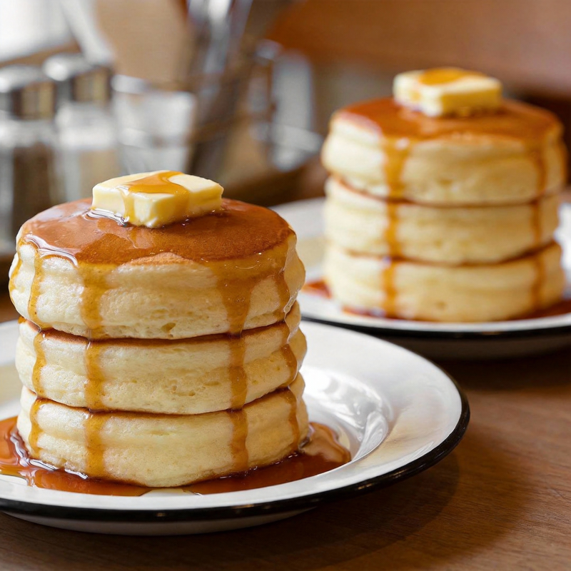 松软煎饼配黄油图片