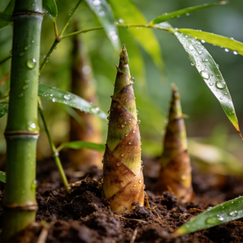 竹笋破土而出图片