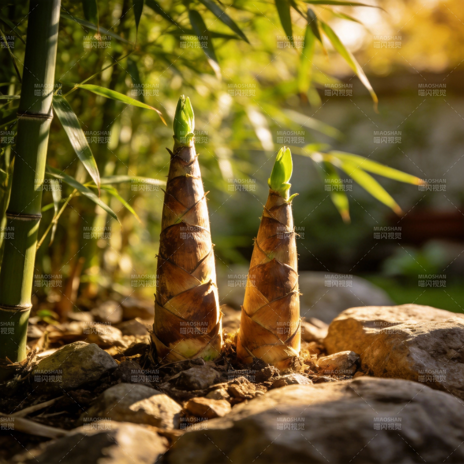 竹笋破土而出图片