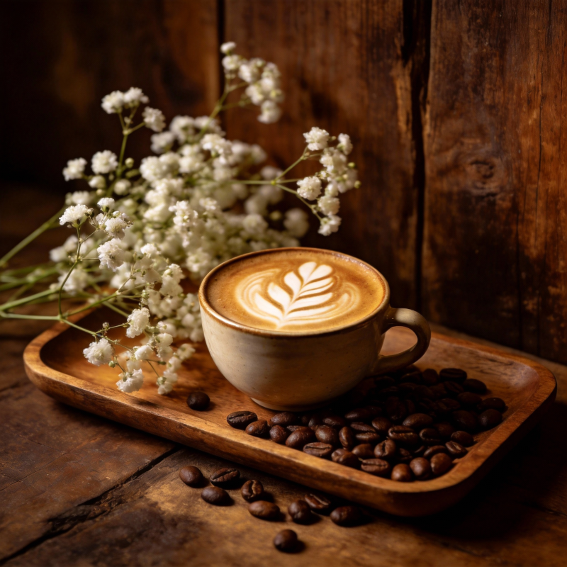 咖啡花香伴时光图片