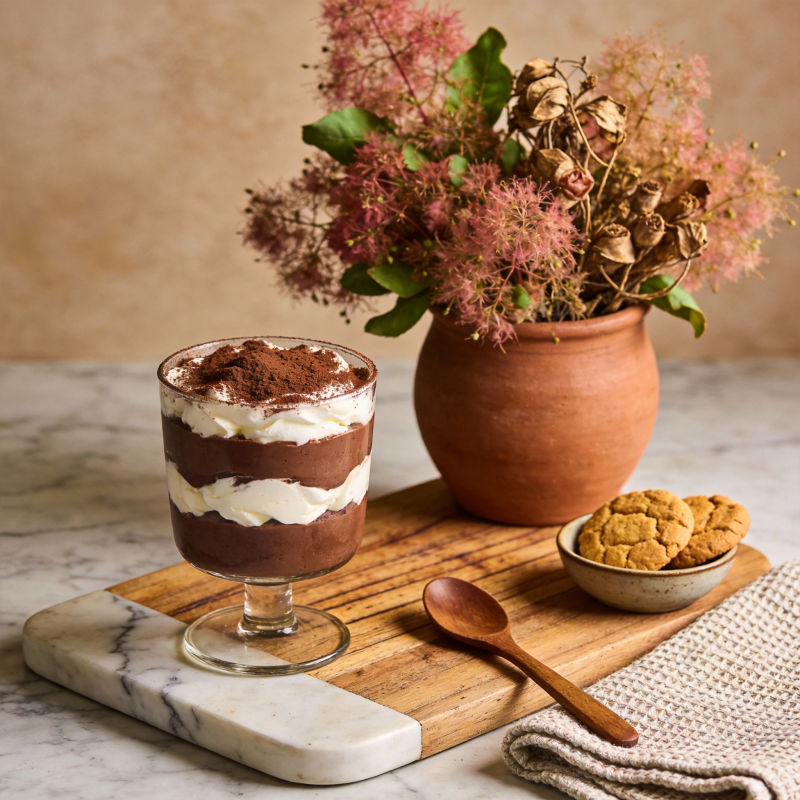 提拉米苏与花艺图片