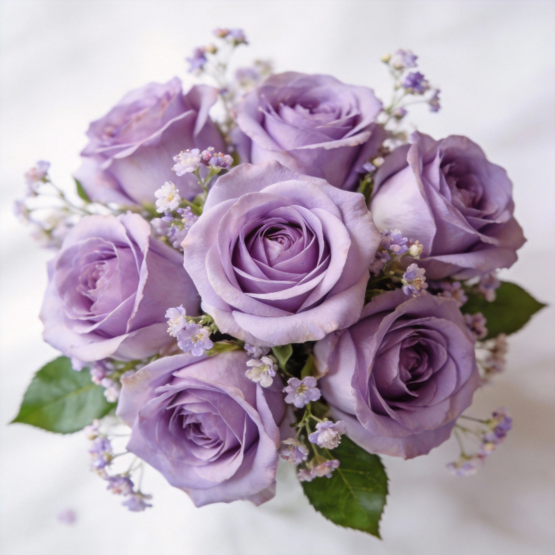 紫玫瑰花束图片