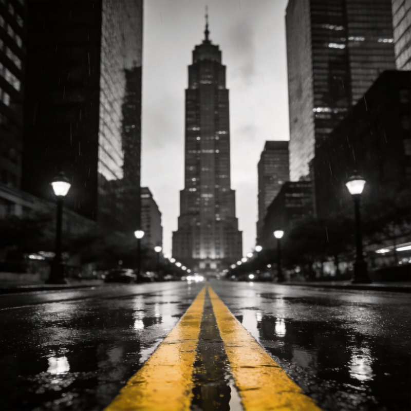 雨夜都市街景图片