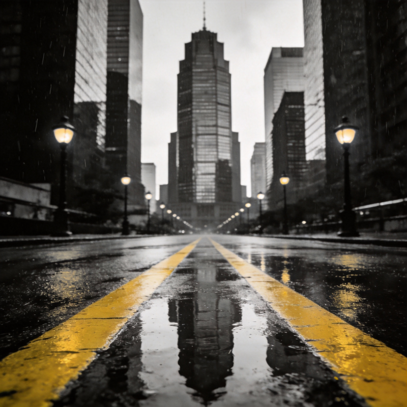 雨夜都市街景图片
